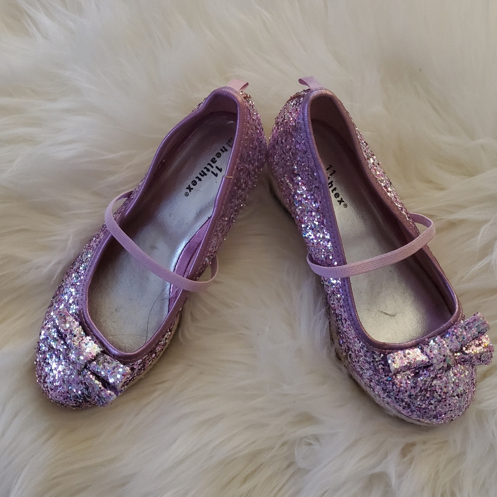 Sooo Adorable, Girls Pink/Purple Glitter Shoes